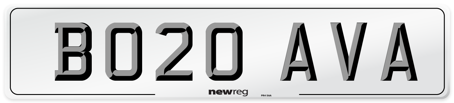 BO20 AVA Number Plate from New Reg
